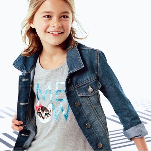 Girls The Childrens Place distressed denim Jacket - Picture 1 of 7
